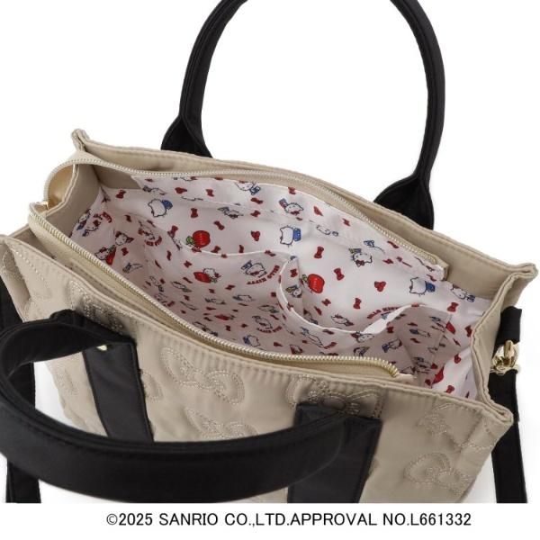 完売品 grove ハローキティ Lee別注リボンキティキルトスクエアトート美品 grove（グローブ） 【ハローキティ】Lee別注リボンキティキルト