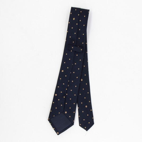 COMME des GARÇONS ネイビー ドットネクタイ 水玉 シルク 紺色 COMME CA ISM（コムサイズム） 【シルク100％】リンゴドット ネクタイ