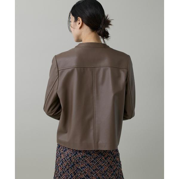 ラムレザー ジップアップブルゾンの画像