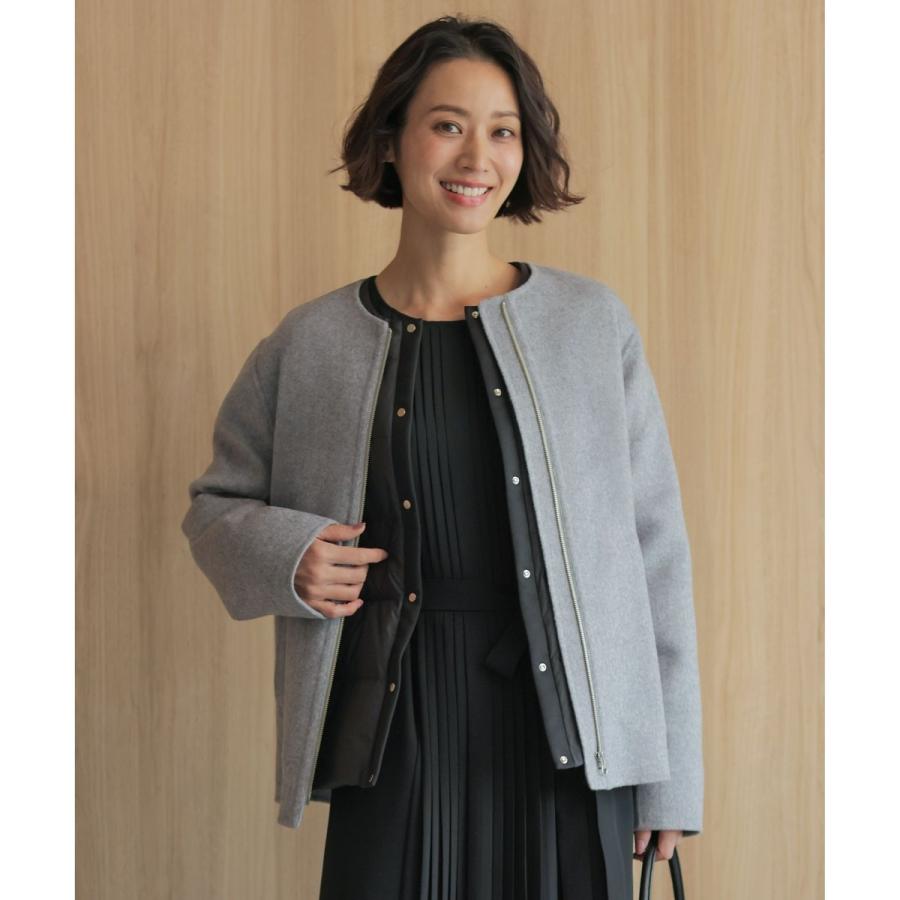 J.PRESS（J.プレス） ウールナイロンリバー ノーカラー コート