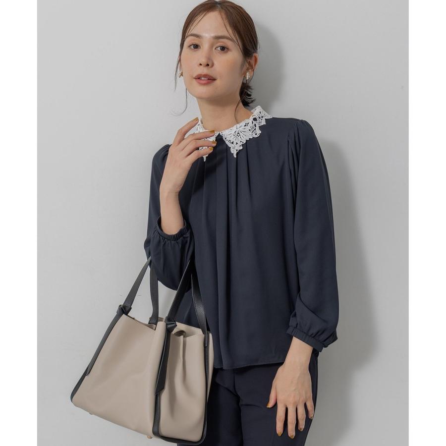 【新品】組曲 WEB限定・2WAY ジョーゼットシフォンレース襟 ブラウス 組曲（KUMIKYOKU） 【WEB限定・2WAY】ジョーゼットシフォンレース襟