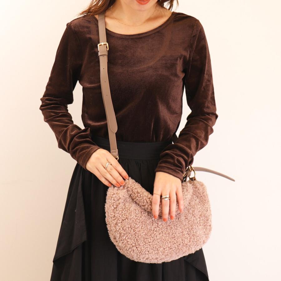 アルテミス by ダイアナ（artemis by DIANA）/【25秋冬新作】ショルダーベルト付属2WAY　フェイクファーハーフムーンバッグ artemis by DIANA（アルテミス by ダイアナ） 【25秋冬新作