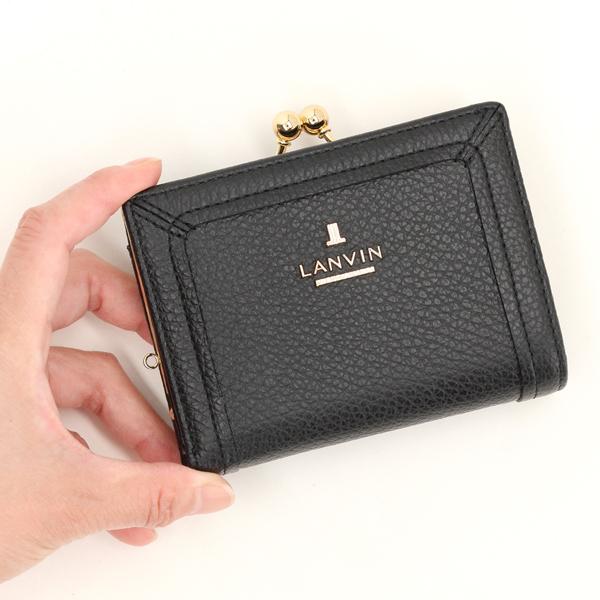 【ランバンコレクション】 レジェパース 二つ折り財布 ブラック レザー 箱付き LANVIN COLLECTION 【ランバンコレクション】レジェパース 二つ折り