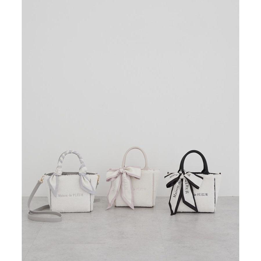 Maison de FLEUR（メゾンドフルール） スカーフ付きボア2WaySトート
