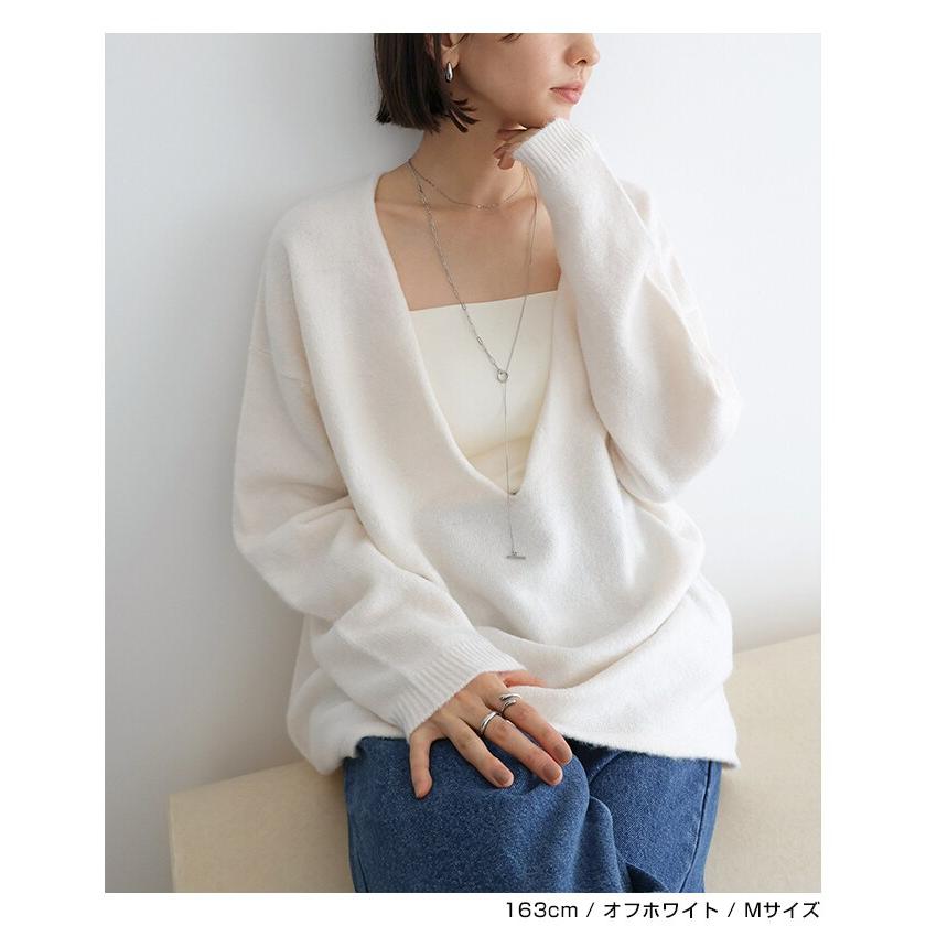 ノースリーブ 長袖 ニット トップス セット evernavy エバーネイビー