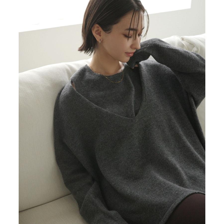 ノースリーブ 長袖 ニット トップス セット evernavy エバーネイビー