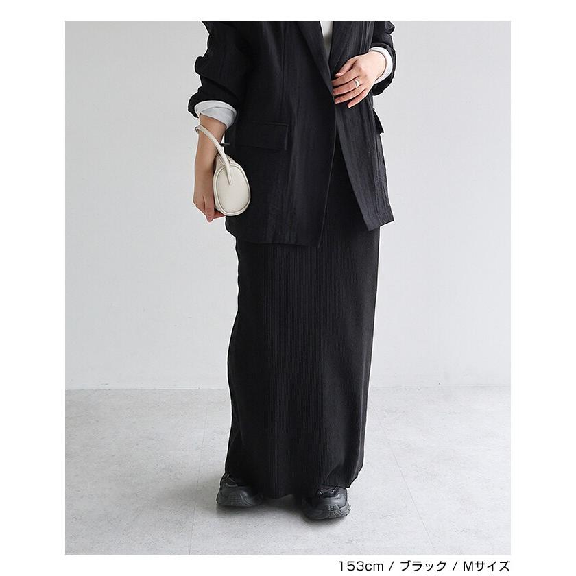 セルフカット リブ タイト スカート (S-XL/トール) evernavy エバー