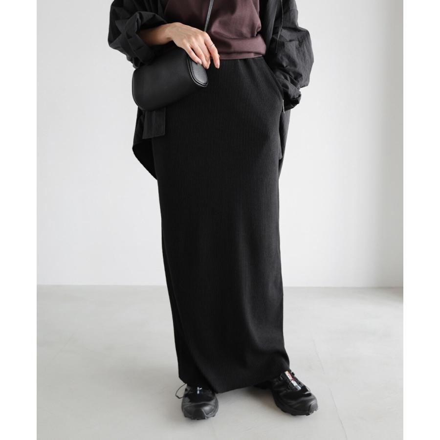セルフカット リブ タイト スカート (S-XL/トール) evernavy エバー