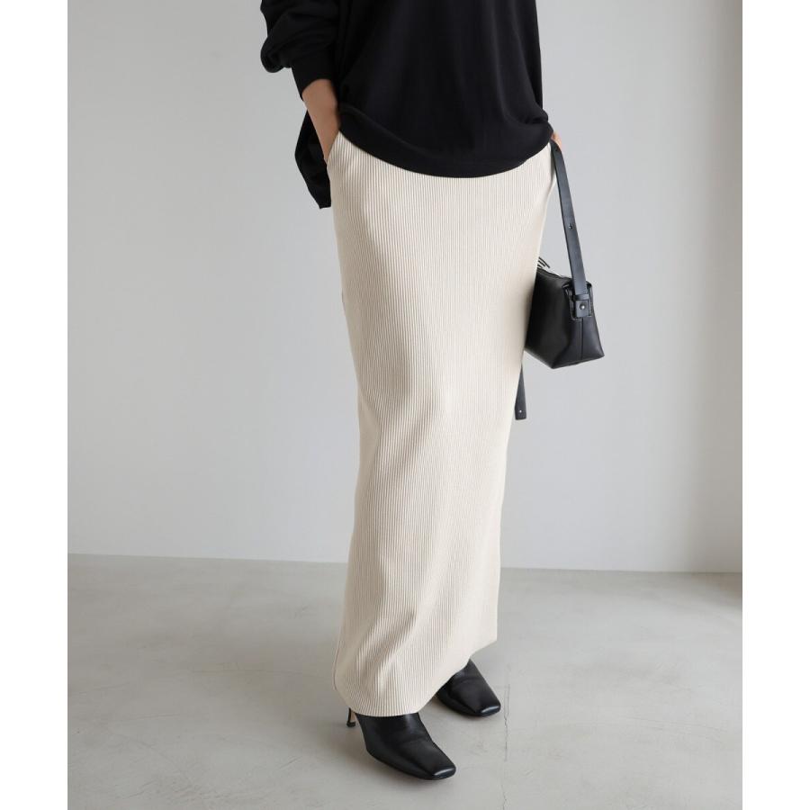 セルフカット リブ タイト スカート (S-XL/トール) evernavy エバー