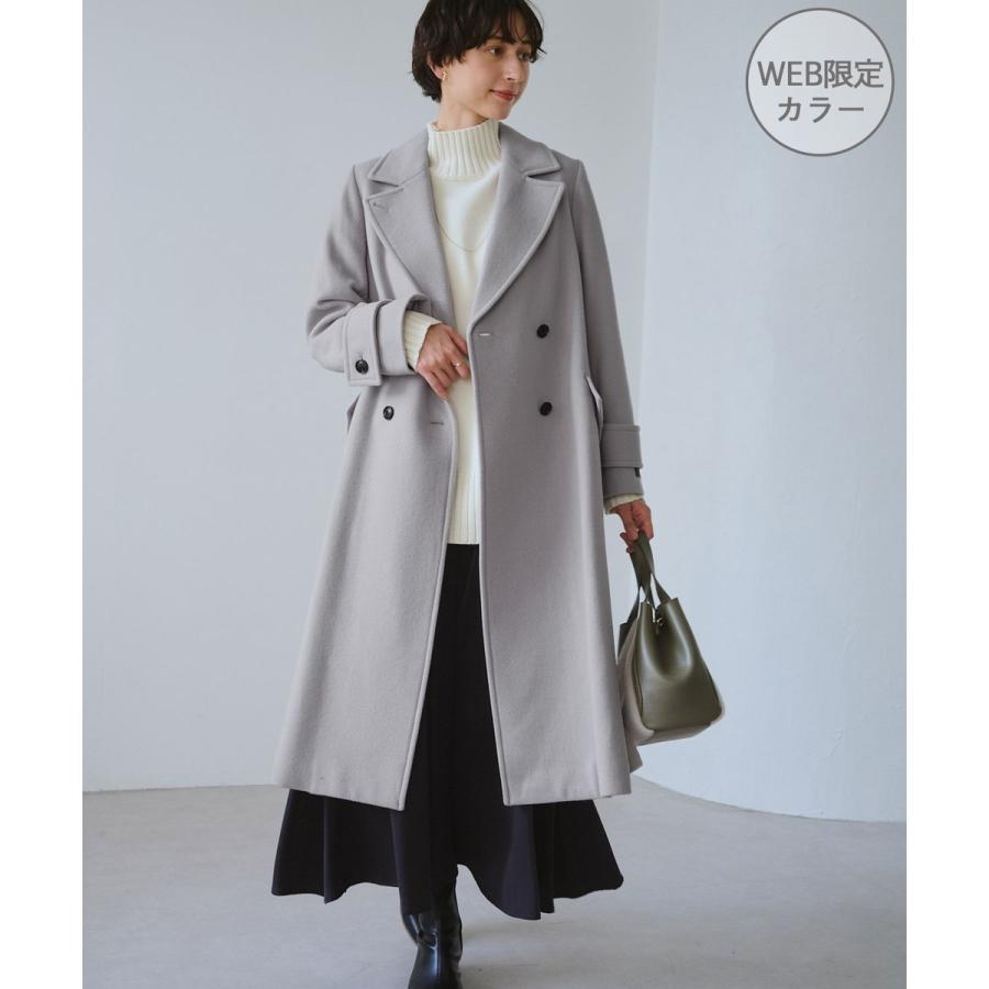 極美品✨ カシミヤ ロング チェスターコート ダブル ゆったり チャコグレー ROPE' PICNIC（ロペ ピクニック） JAPAN FABRIC ダブルチェスター