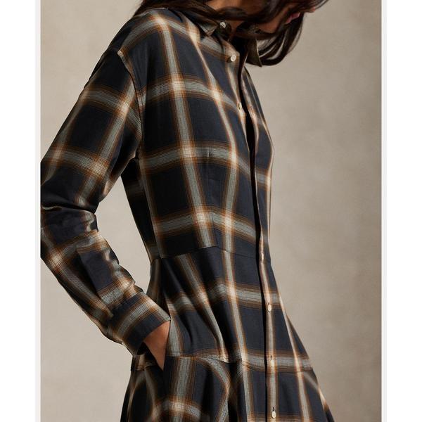 n☆様！ポロラルフローレン　チェック ツイル パネルド シャツドレス POLO RALPH LAUREN（ポロ・ラルフローレン） チェック ツイル パネルド