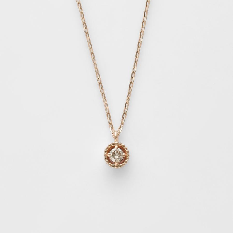《WEB限定》K10ダイヤモンドネックレス（0.03ct／ピンクゴールド）の画像