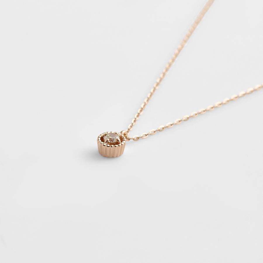 《WEB限定》K10ダイヤモンドネックレス（0.03ct／ピンクゴールド）の画像