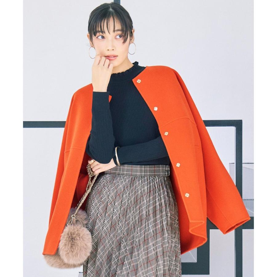 自由区（ジユウク） 【SHIHOさん着用】ウールリバーノーカラー コート