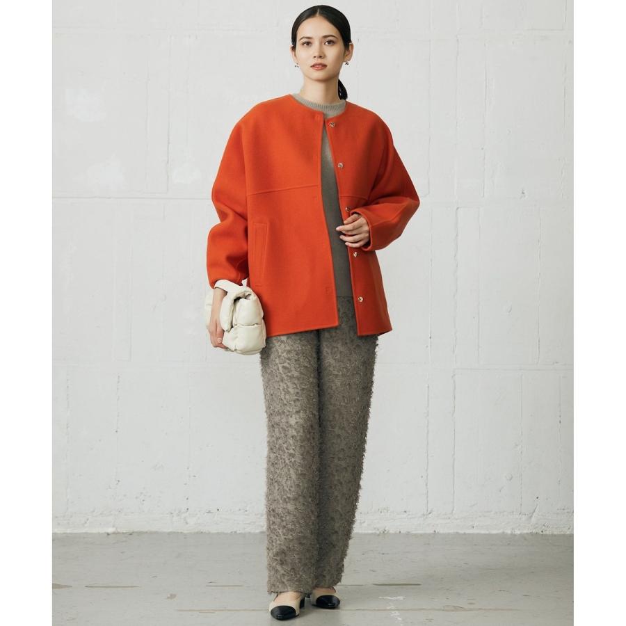 自由区（ジユウク） 【SHIHOさん着用】ウールリバーノーカラー コート