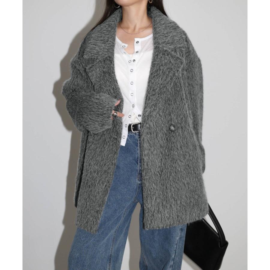andme（アンドミー） シャギー 起毛 ミドル丈 ジャケット コート
