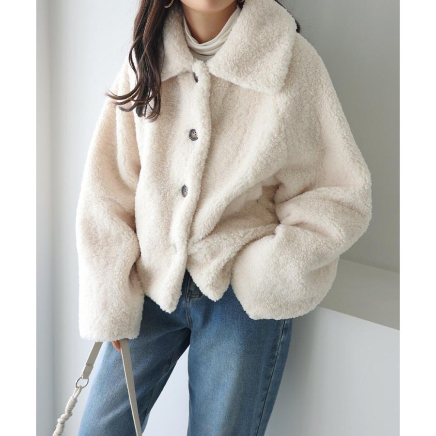 【美品】 アナイ　カーリー ウール ボア テディベアコート　34サイズ　ベージュ 美品】 アナイ カーリー ウール ボア テディベアコート 34サイズ