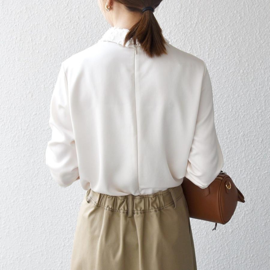 SHIPS any any:〈洗濯機可能〉サテン レースカラー ブラウス : マルイ