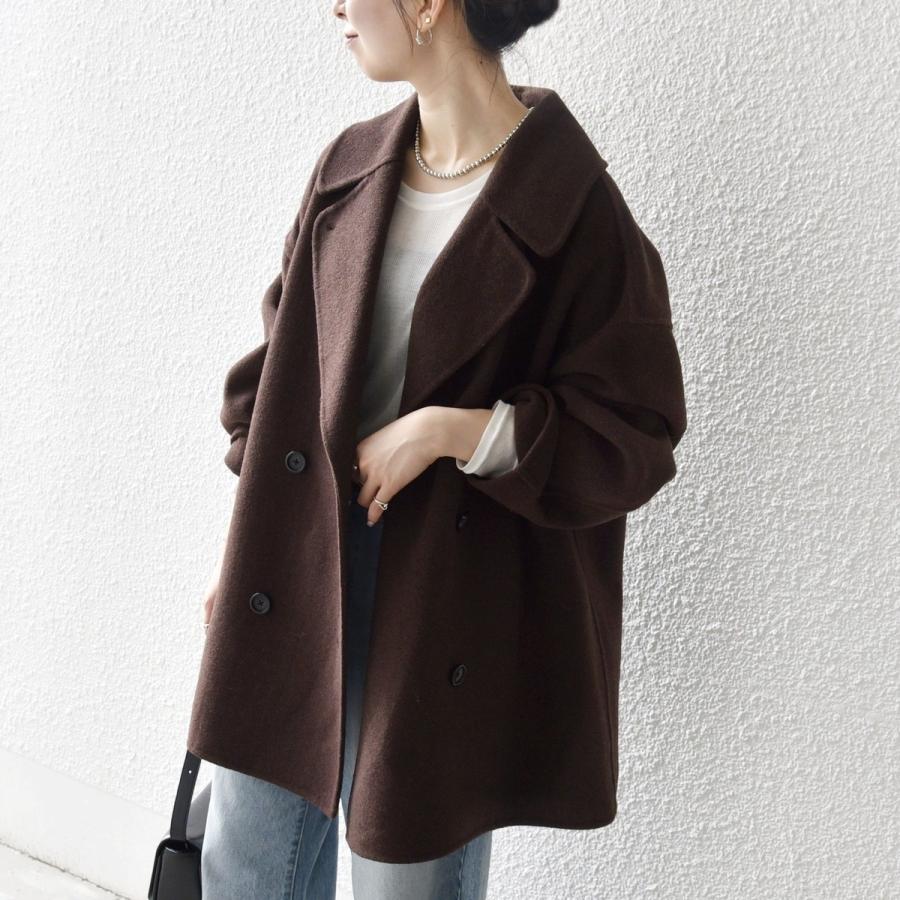 SHIPS any any: リバー ダブル テーラード ミドル コクーン コート