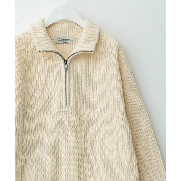 NBBWEEKENDマルチチェックスリーブレスハーフジップニットプルオーバー