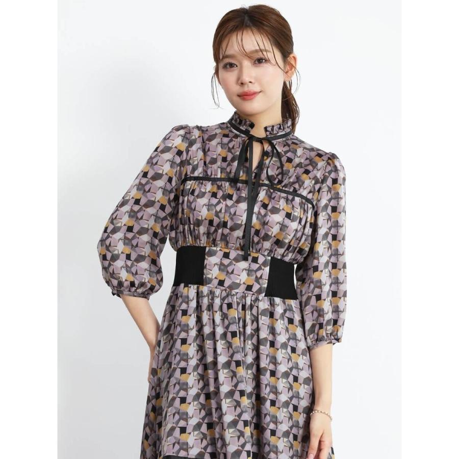 FENNEL（フェンネル） レトロパターンロングスリーブフレアワンピース