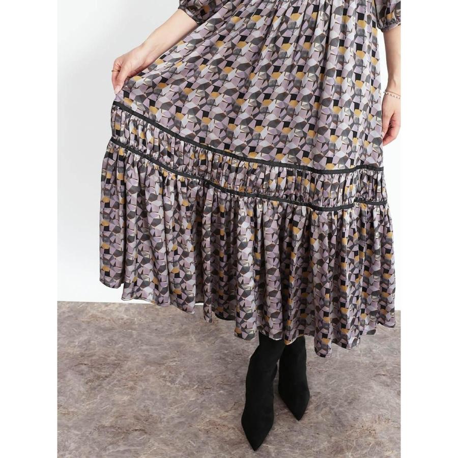 FENNEL（フェンネル） レトロパターンロングスリーブフレアワンピース