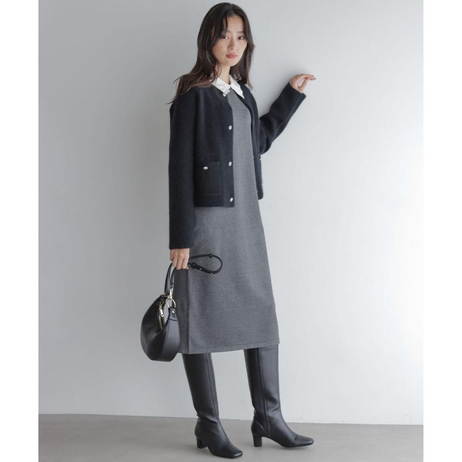 組曲（KUMIKYOKU） レースライク襟付きニットワンピース : マルイ(丸井