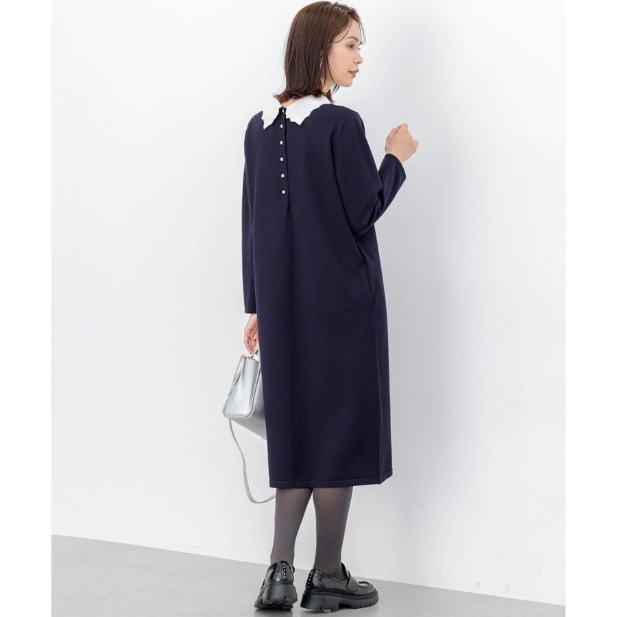 組曲（KUMIKYOKU） レースライク襟付きニットワンピース : マルイ(丸井