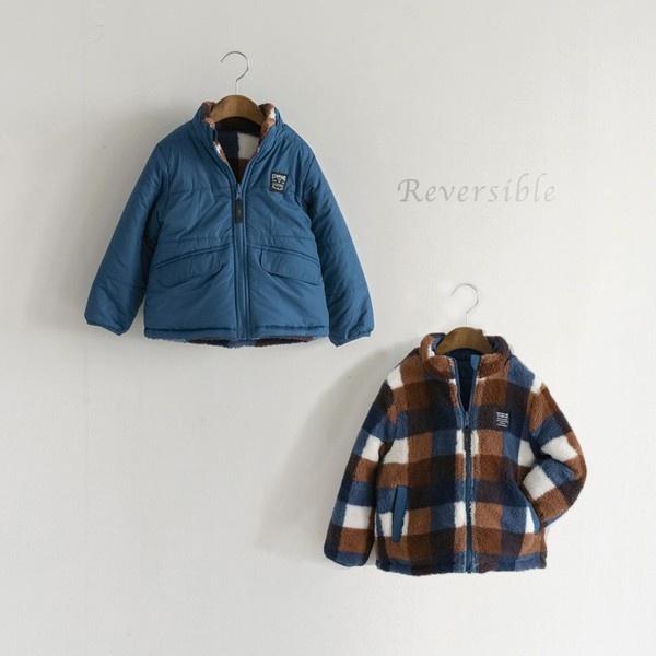 branshes 【マシンウォッシャブル】中綿ボアリバーシブルブルゾン