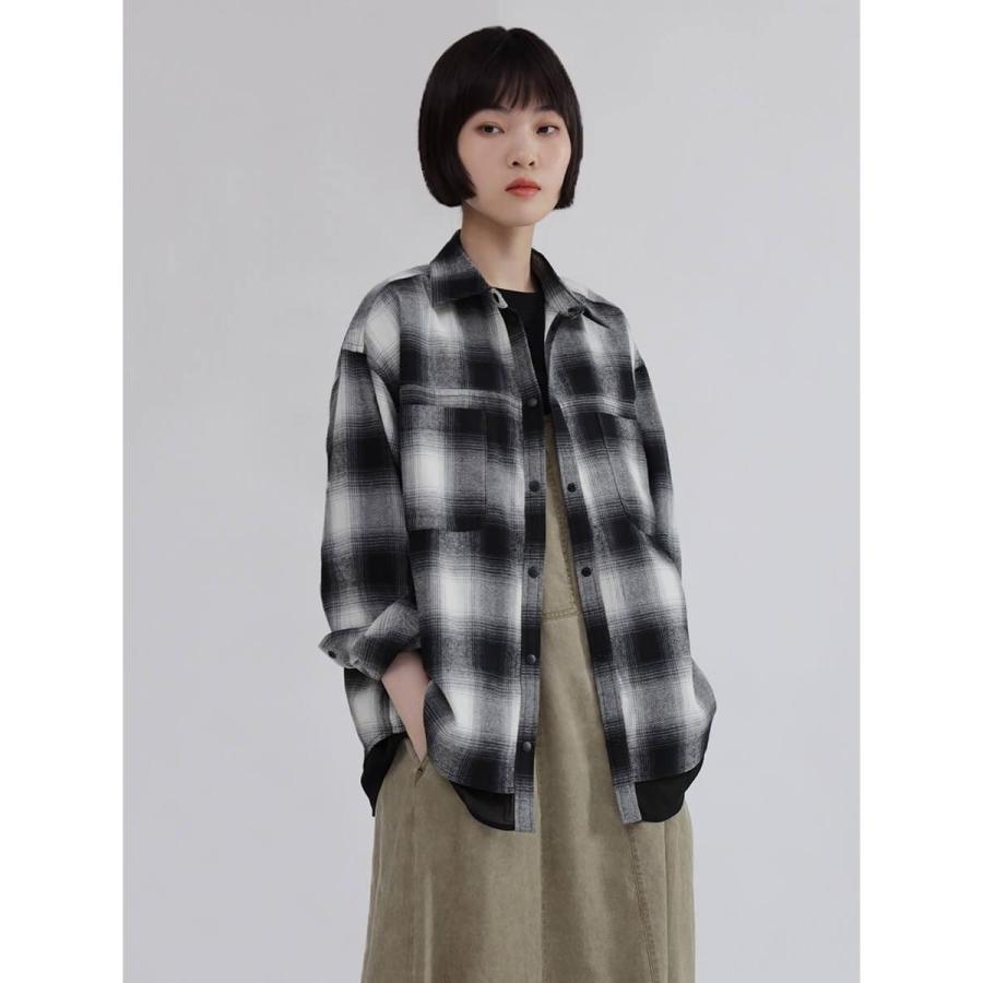 LASUD（ラシュッド） シアーレイヤードリバーシブルチェックシャツ