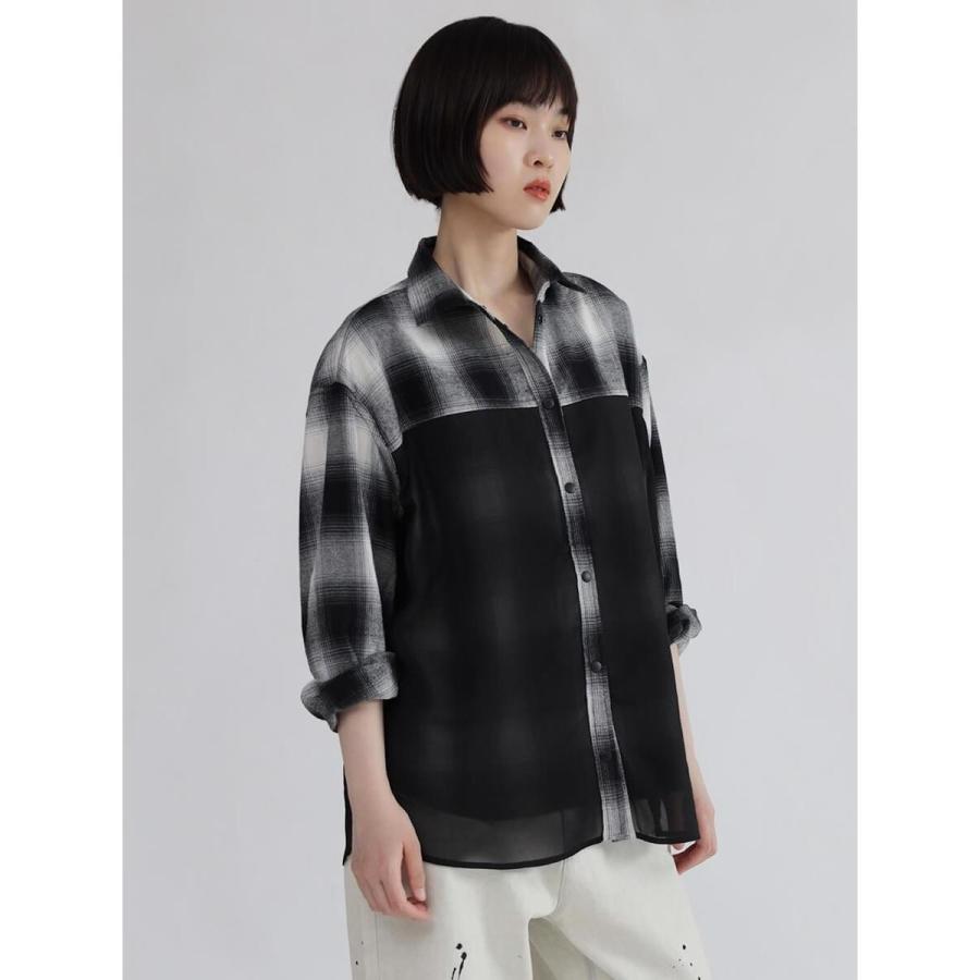 LASUD（ラシュッド） シアーレイヤードリバーシブルチェックシャツ