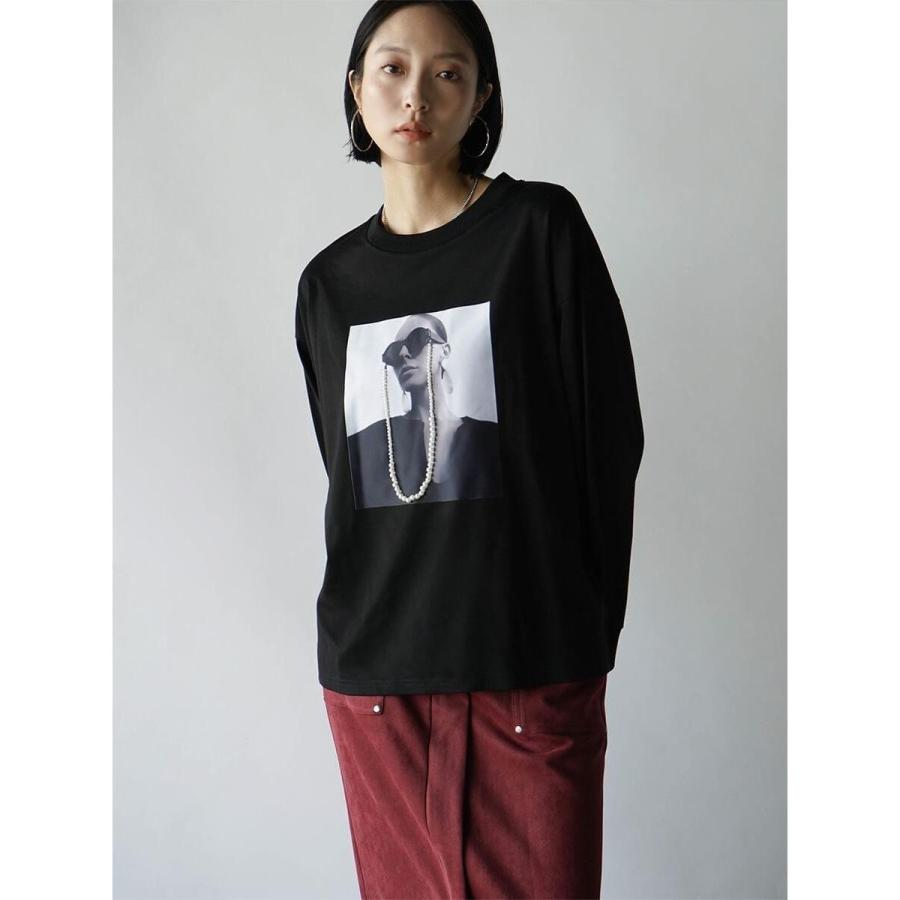 reirie フォトプリントロングスリープTシャツ green label relaxing tシャツ 「WEB限定」「at ease」フォト