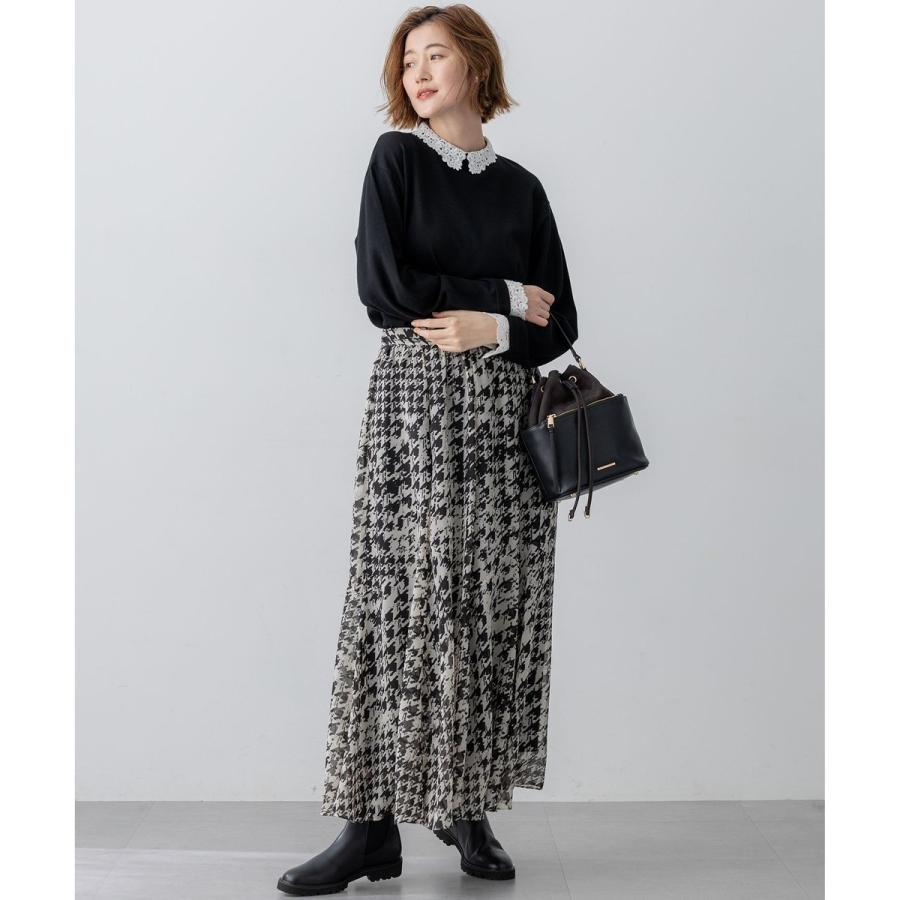 23区（ニジュウサンク）エンブロイダリー フラワーレースコンビ ニット 洗える】エンブロイダリー フラワーレースコンビ ニット（ニット