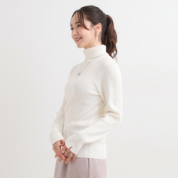 絶妙なゆるピタ洗濯機可】ちくちくしにくい リブタートルネック