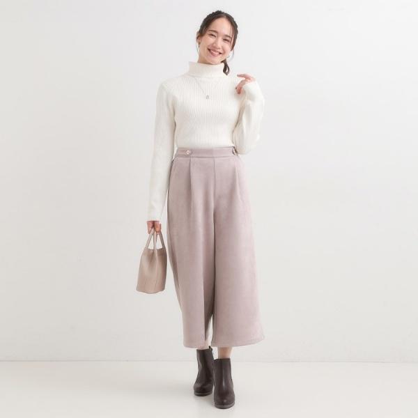 絶妙なゆるピタ洗濯機可】ちくちくしにくい リブタートルネック