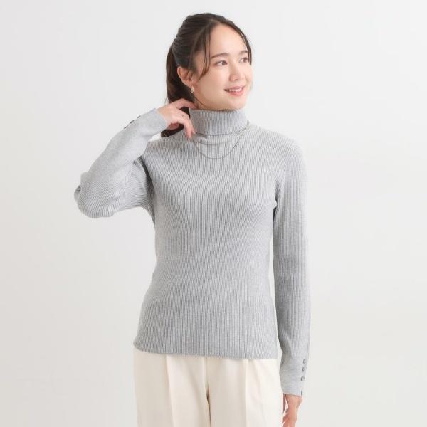 絶妙なゆるピタ洗濯機可】ちくちくしにくい リブタートルネック