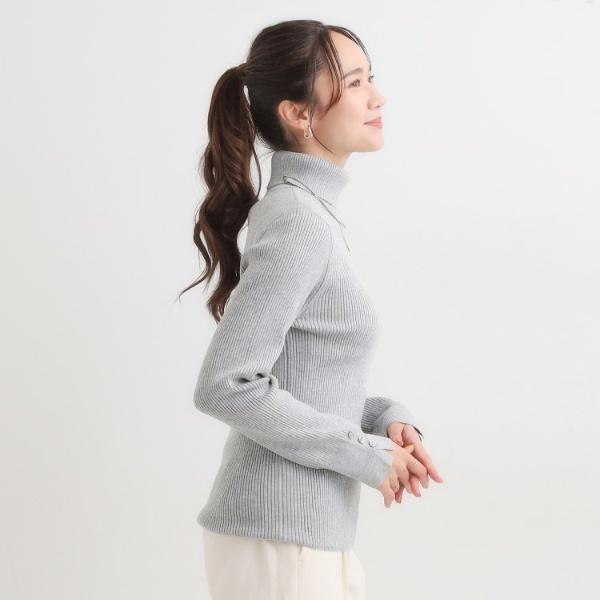 絶妙なゆるピタ洗濯機可】ちくちくしにくい リブタートルネック