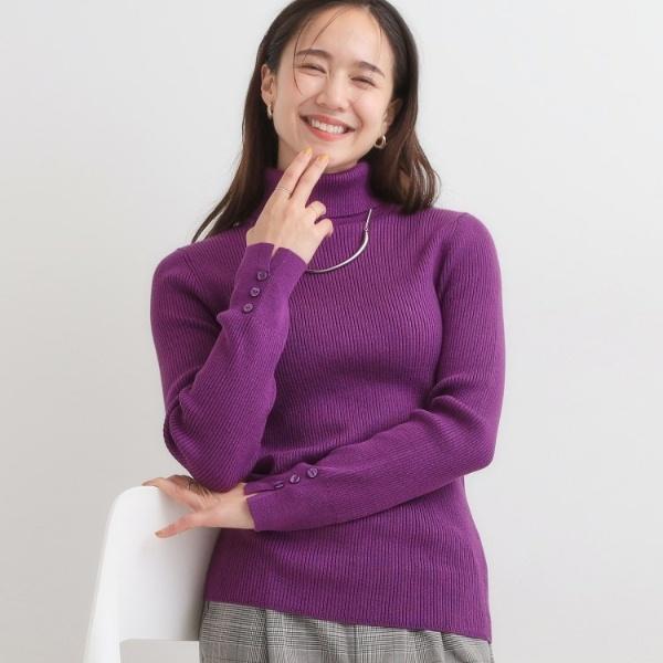 絶妙なゆるピタ洗濯機可】ちくちくしにくい リブタートルネック