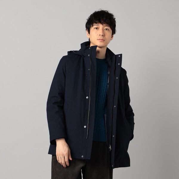 【撥水・防風・透湿】【3WAY】ラミネート加工バーズアイ コート