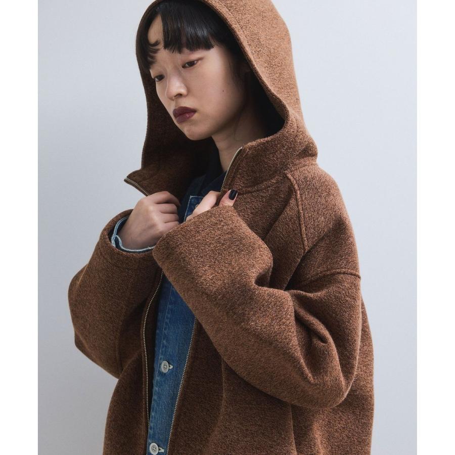 極美品 アダムエロペ フーディーブルゾン ダンボール素材 ゆったり ストレッチ ADAM ET ROPE'（アダムエロペ） 【WEB限定】メランジボンディング
