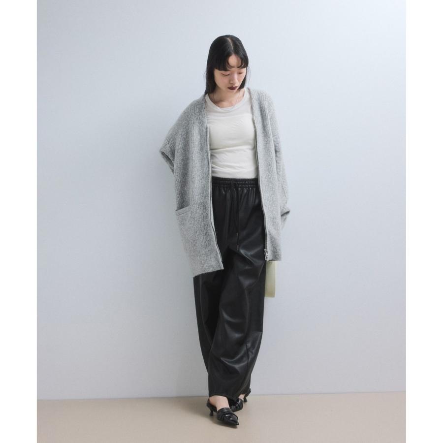 【レッド系（61）】【WEB限定】ミックスパターンジップミドルカーディガン アダム エ ロペ ADAM ET ROPE' 【WEB限定】ミックスパターンジップ