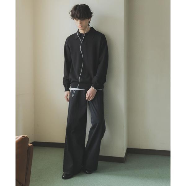 一部WEB限定カラー』『洗濯可/毛玉防止』ストレッチニットポロシャツ