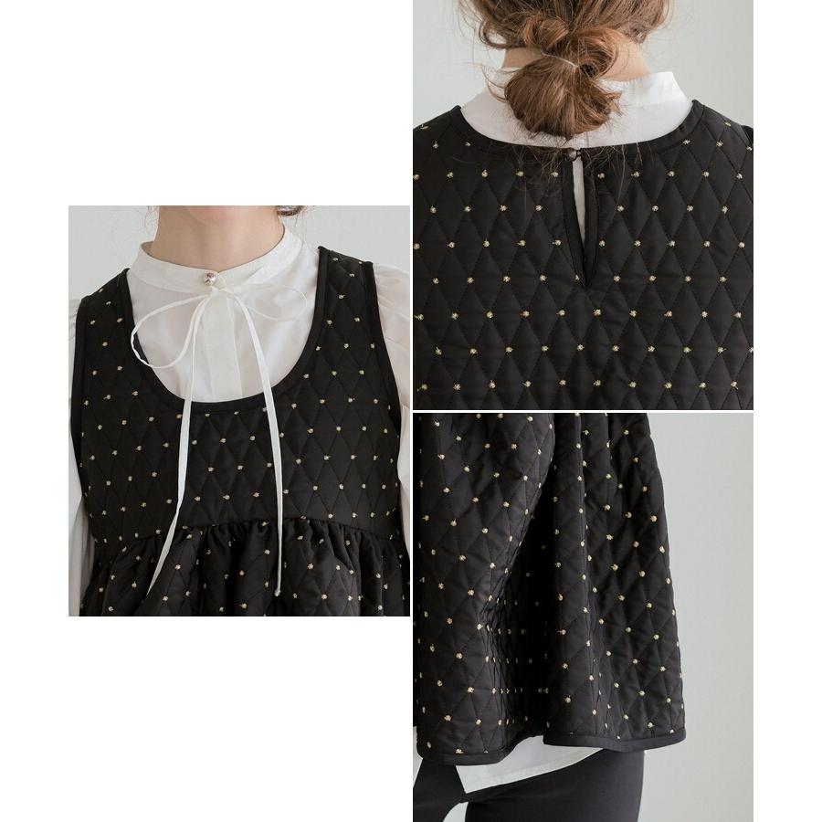 DONOBAN（ドノバン） 【Donoban】ドットキルティングフレアトップス