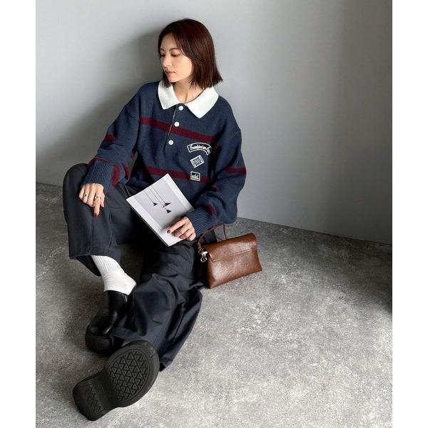 2025AW新作】《JaVaジャバコラボ》ワッペンデザインラガーポロニット