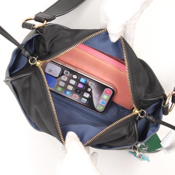 ペルケ perche / 牛革×ナイロンチェンジベルトキーチャームショルダー