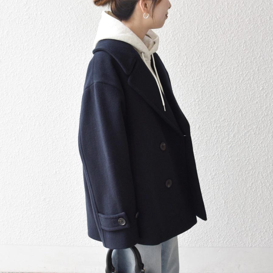 ピーコート SHIPS any: カシミヤミックス テーラードショート　ネイビー SHIPS any any: カシミヤ ミックス テーラード ショート Pコート