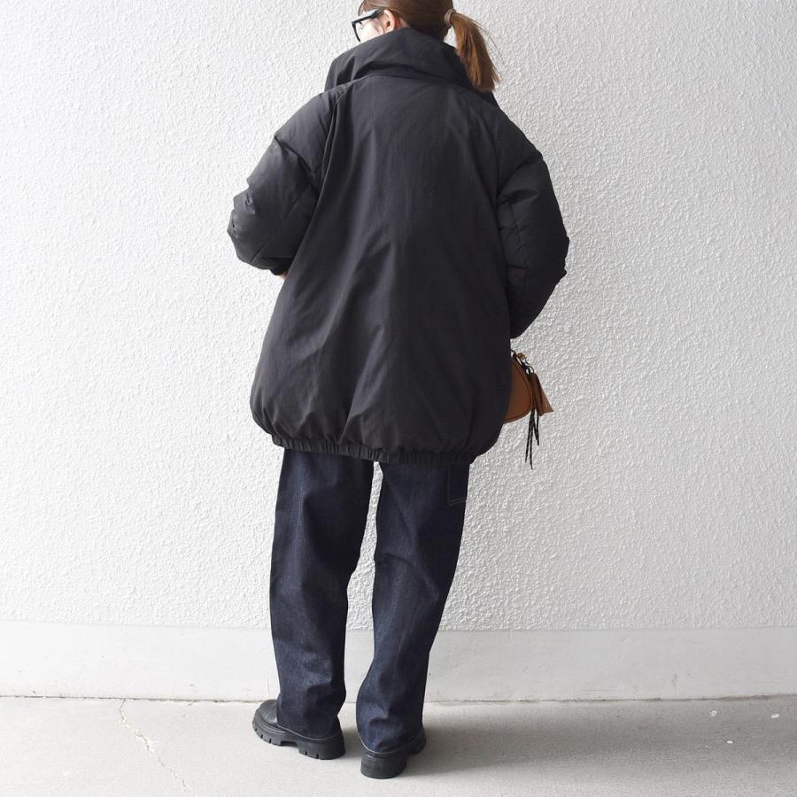 SHIPS any any: ナイロン スタンドカラー ダウン コクーン コート