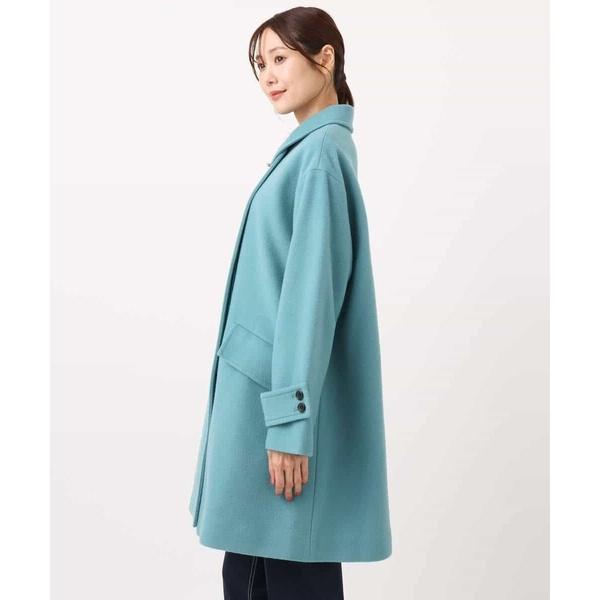トレンド/2way衿】SUPER100'sウール スタンドカラーミドルコート