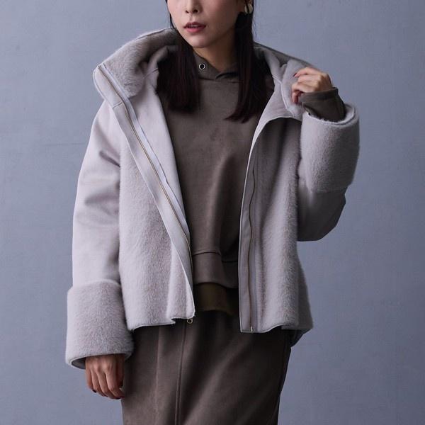 NICOLE white（ニコルホワイト） リバーシブルフェイクムートン