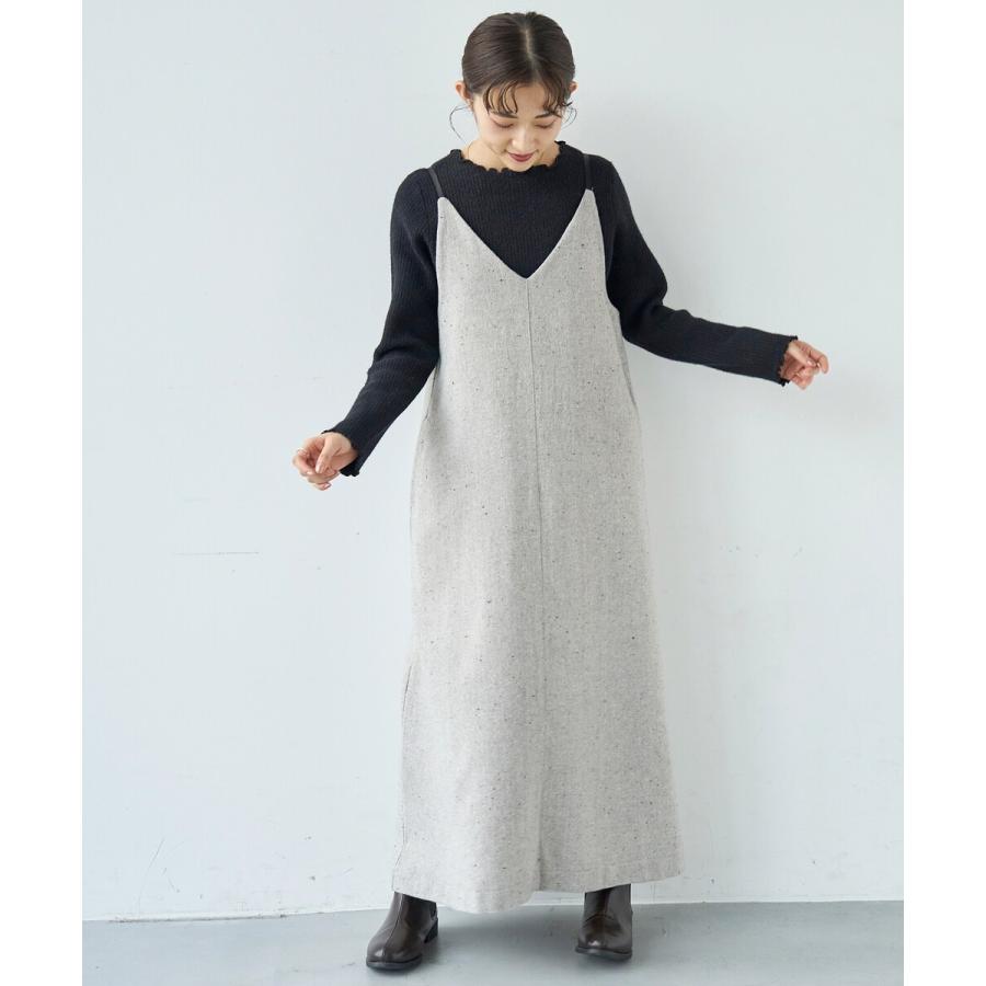 美シルエット】 レースアップ キャミワンピース / サテン リボン【mil